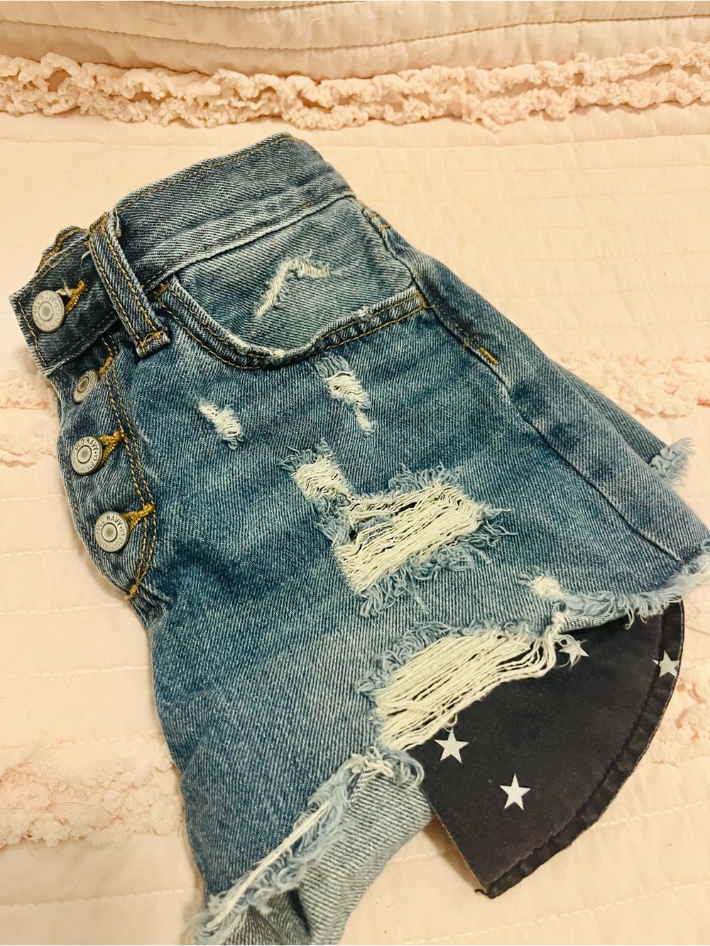 Old Navy Denim Shorts with American Flag Red, White, & Blue Pocket Details - Picture 12 of 12